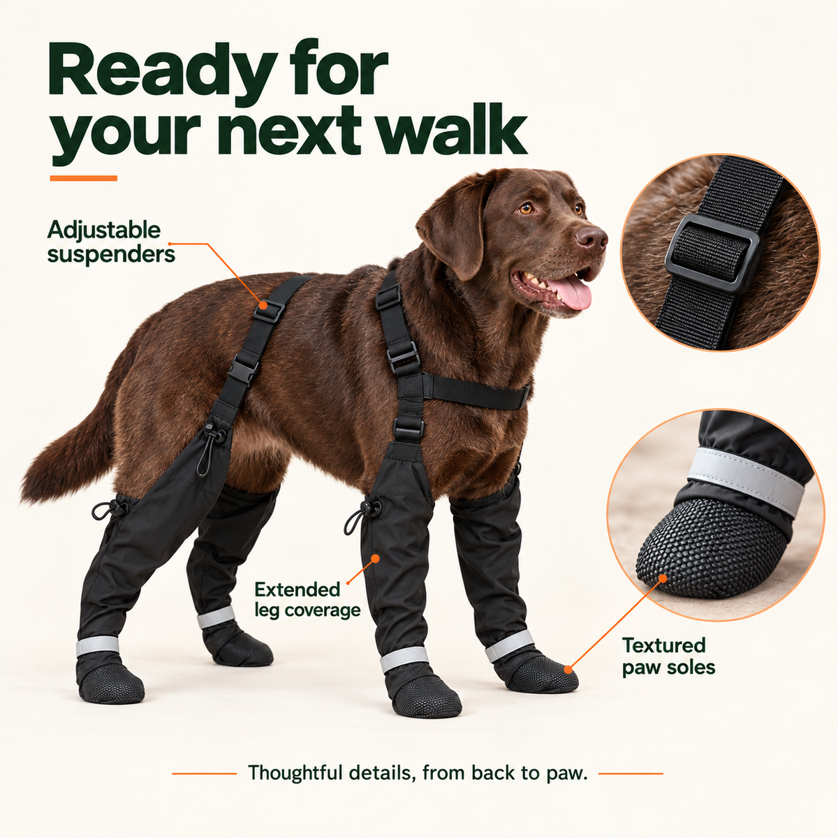 HeroStride™ Stay-On Dog Winter Boots